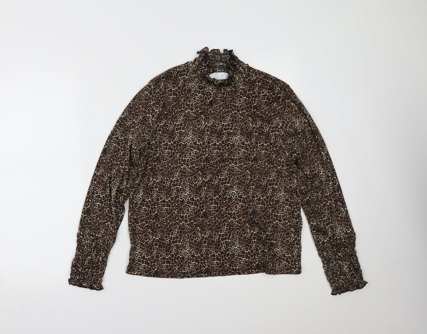 Primark Womens Brown Animal Print  Basic Blouse Size S