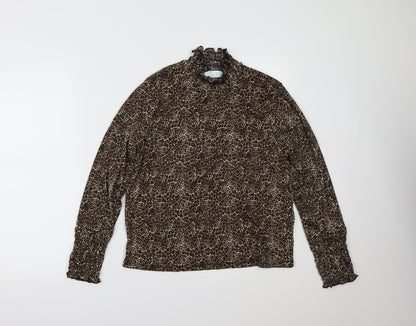 Primark Womens Brown Animal Print  Basic Blouse Size S