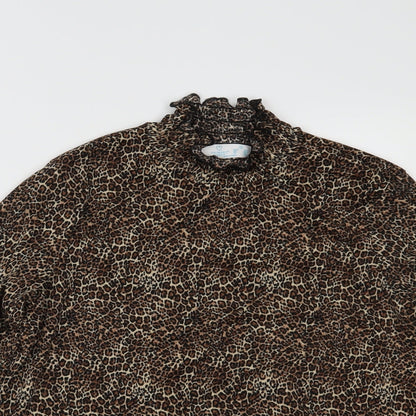 Primark Womens Brown Animal Print  Basic Blouse Size S