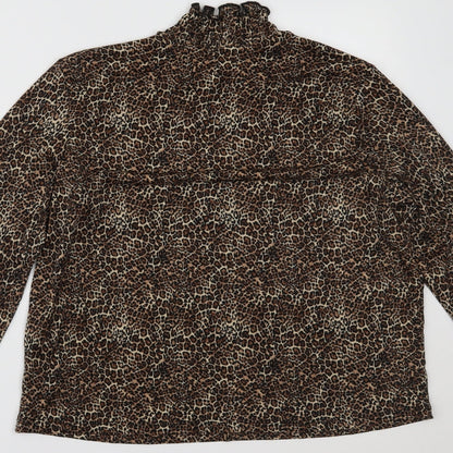 Primark Womens Brown Animal Print  Basic Blouse Size S