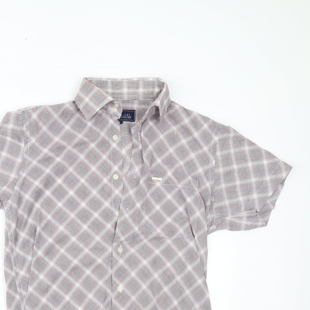 Mens UK Size S Daniel Lei Red  Button-Up Short Sleeve Casual Shirt