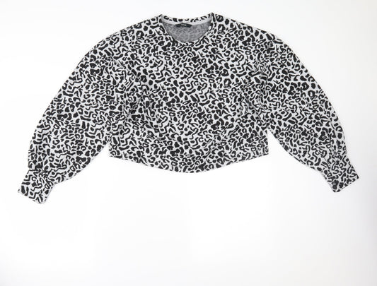 George Womens Grey Animal Print  Pullover Jumper Size M