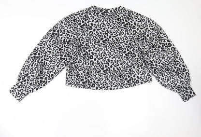 George Womens Grey Animal Print  Pullover Jumper Size M