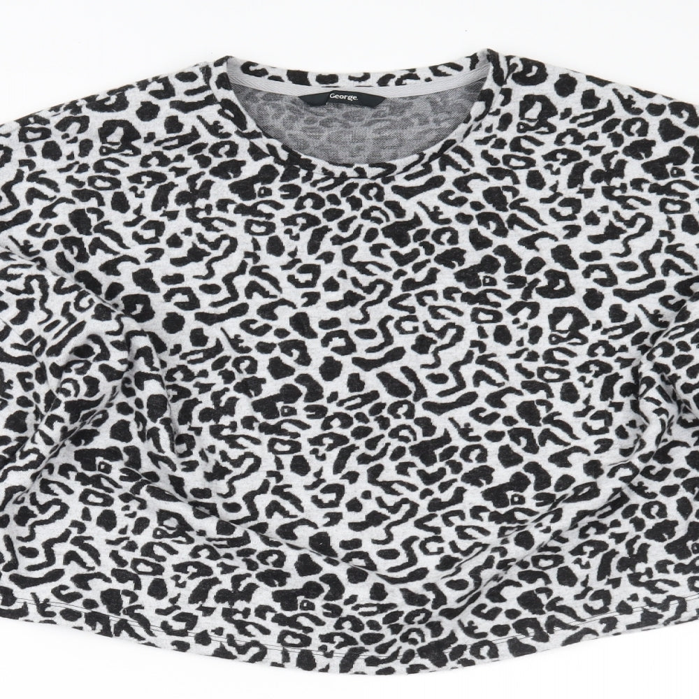 George Womens Grey Animal Print  Pullover Jumper Size M