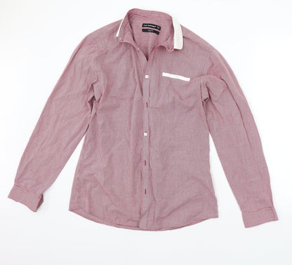 Mens UK Size 15.5 Cedar Wood State Red  Button-Up Long Sleeve Casual Shirt