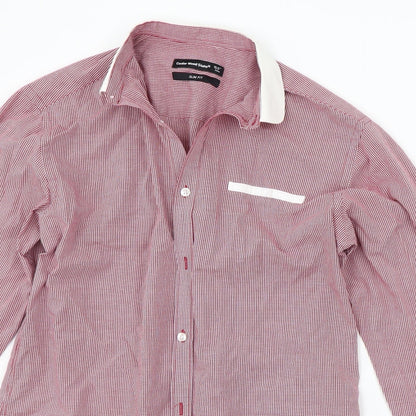 Mens UK Size 15.5 Cedar Wood State Red  Button-Up Long Sleeve Casual Shirt
