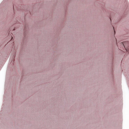 Mens UK Size 15.5 Cedar Wood State Red  Button-Up Long Sleeve Casual Shirt