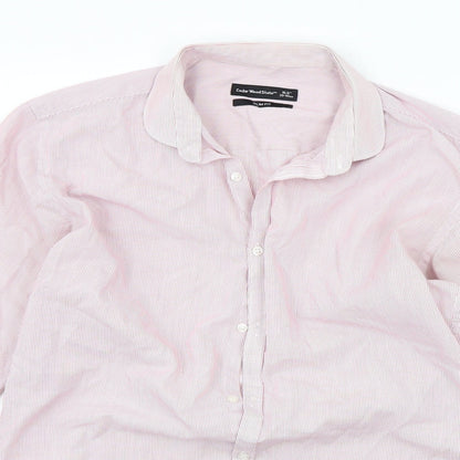 Mens UK Size 15.5 Cedar Wood State Red  Button-Up Long Sleeve Casual Shirt
