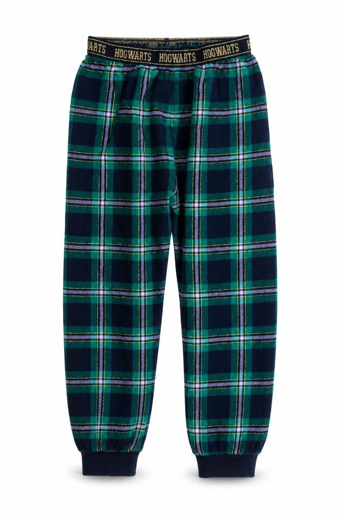 Marks & Spencer Girls Green Check  Top Lounge Pants Size 10-11 Years  - Elasticated Waist