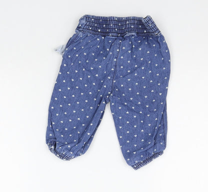 Baby Girls Blue   Jogger Jeans Size 6-9 Months  - Elasticated Waist