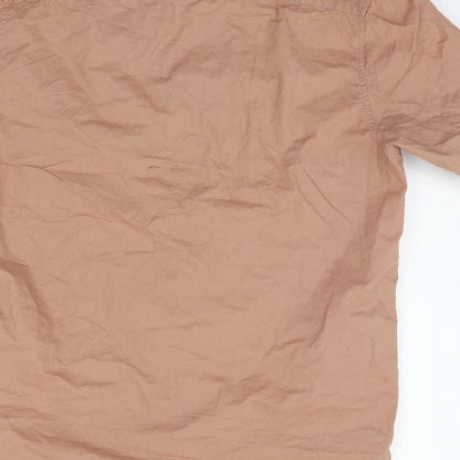 Mens UK Size M New Look Beige  Button-Up Short Sleeve Casual Shirt