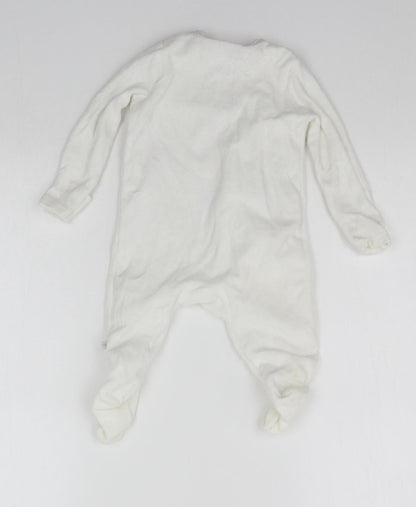 F&F Baby White   Catsuit One-Piece Size 3-6 Months  - details on chest