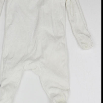 F&F Baby White   Catsuit One-Piece Size 3-6 Months  - details on chest