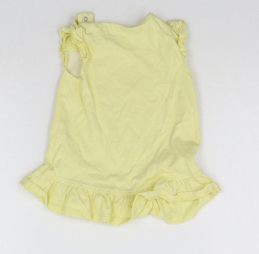 George Girls Yellow   Basic Tank Size 6-9 Months  - details on chest