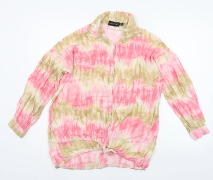 I SAW IT FIRST Womens Multicoloured Geometric  Basic Button-Up Size 8