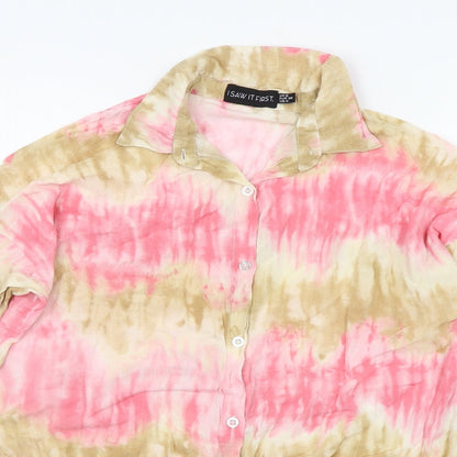 I SAW IT FIRST Womens Multicoloured Geometric  Basic Button-Up Size 8