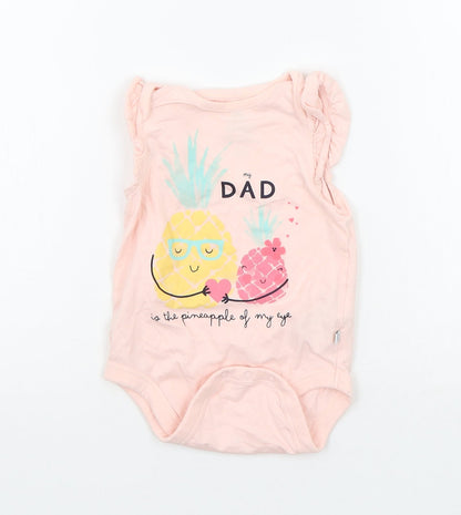 Gap Baby Pink   Babygrow One-Piece Size 6-9 Months  - details on chest