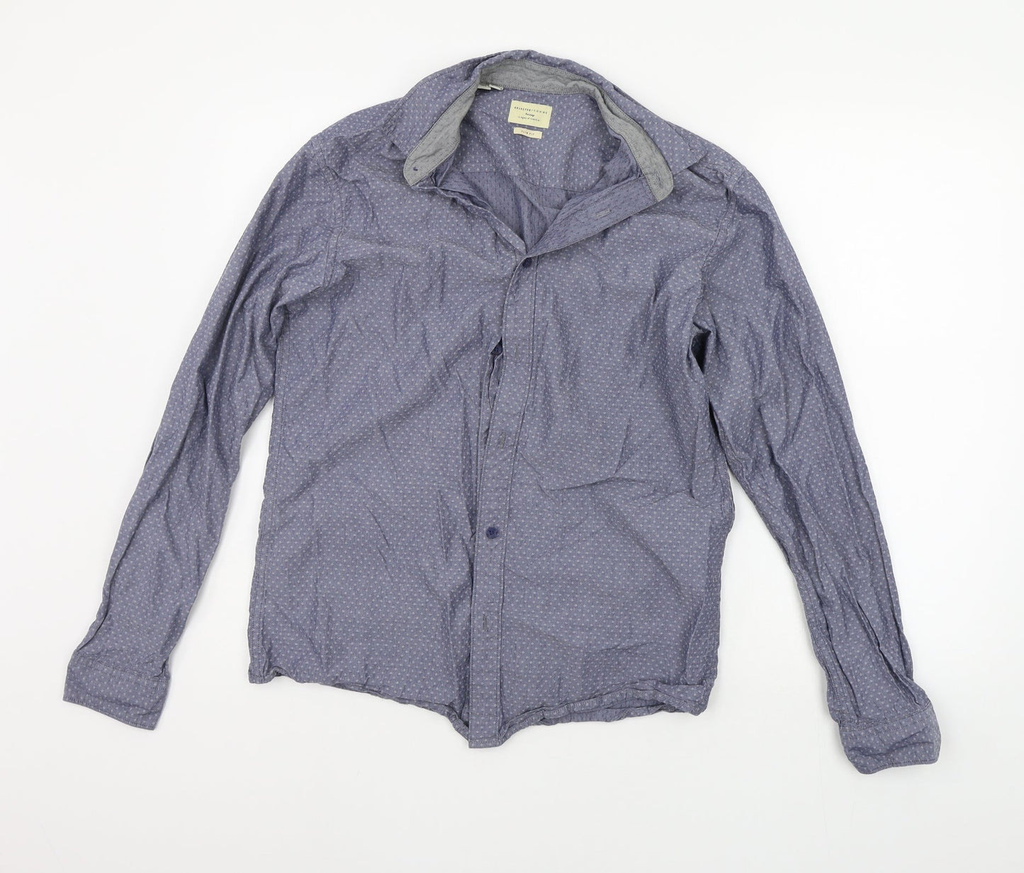 Selected Mens Blue    Button-Up Size 16