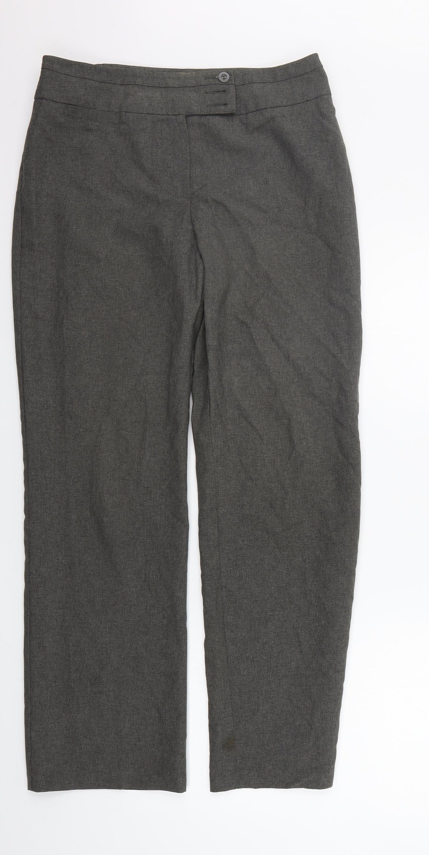 Womens UK Size 12 Marks and Spencer Regular Fit  Grey Trousers