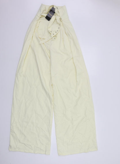 Womens UK Size 10 Misspap Regular Fit  Yellow Trousers