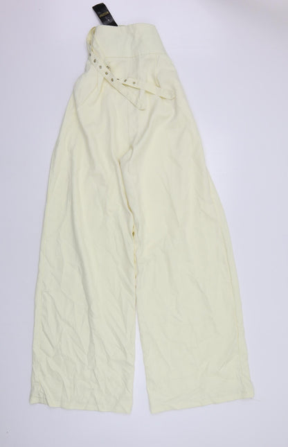 Womens UK Size 10 Misspap Regular Fit  Yellow Trousers