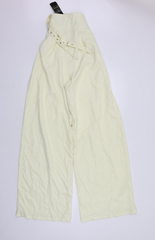 Womens UK Size 10 Misspap Regular Fit  Yellow Trousers