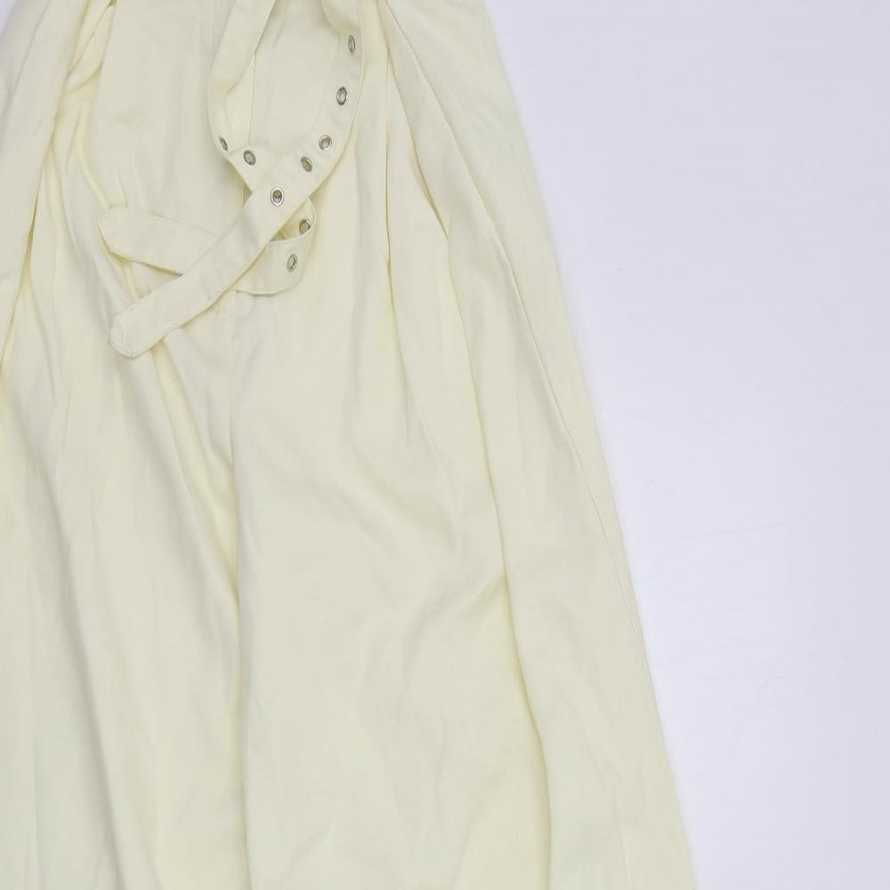 Womens UK Size 10 Misspap Regular Fit  Yellow Trousers