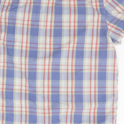Mens UK Size L Cedar Wood State Blue  Button-Up Short Sleeve Casual Shirt