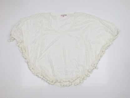 Calypso Womens White   Pullover Jumper Size S