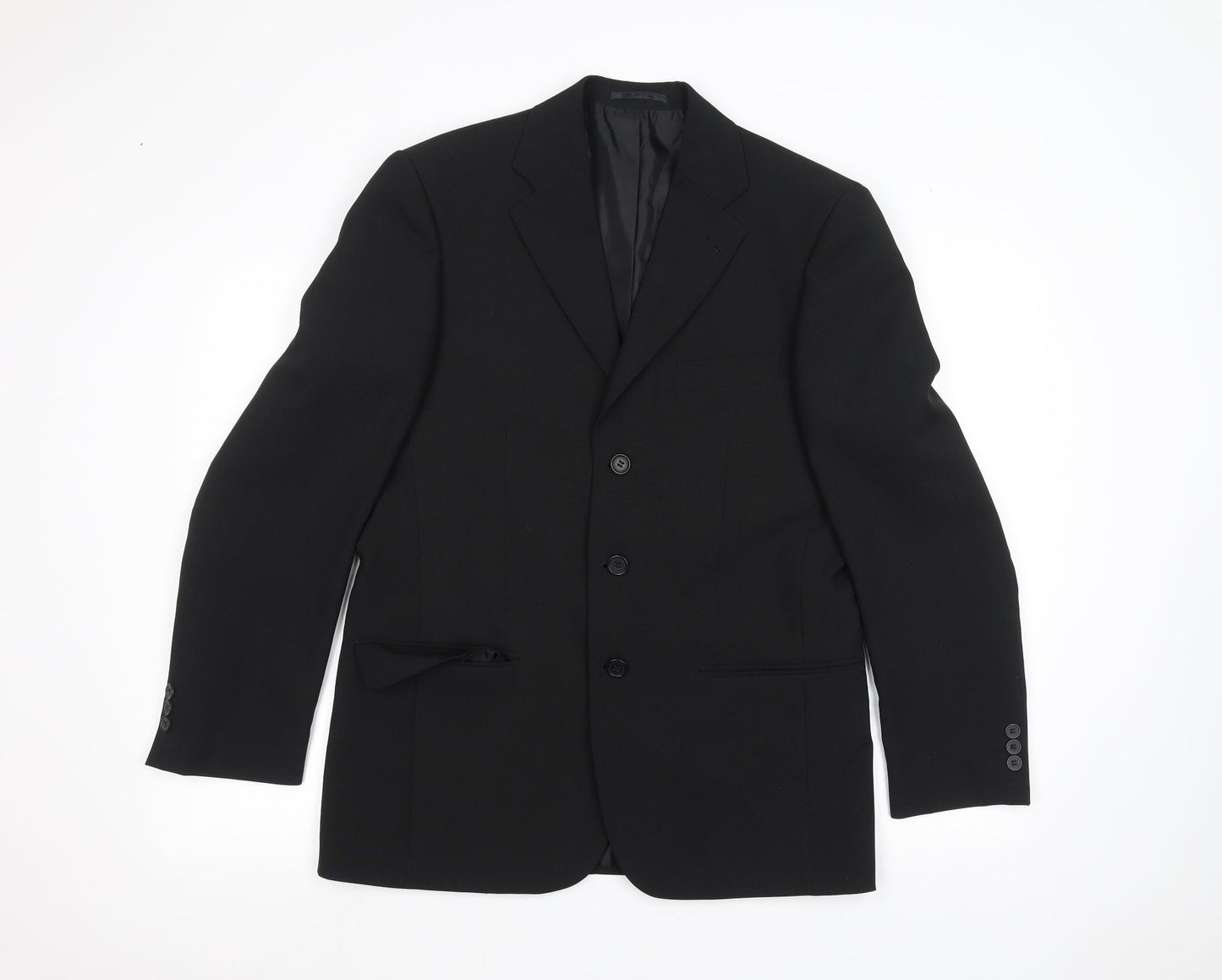 George Mens Black   Jacket Suit Jacket Size 38