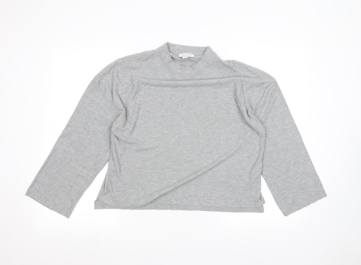 Womens UK Size 6 Topshop Grey Basic T-Shirt
