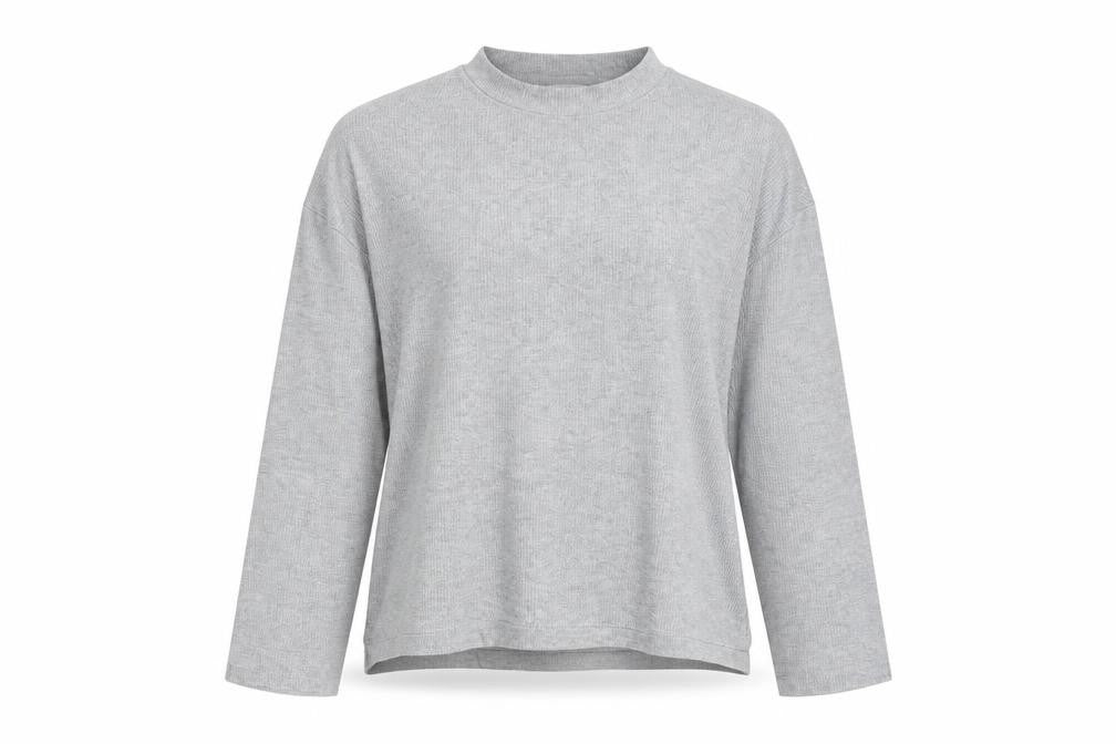 Womens UK Size 6 Topshop Grey Basic T-Shirt
