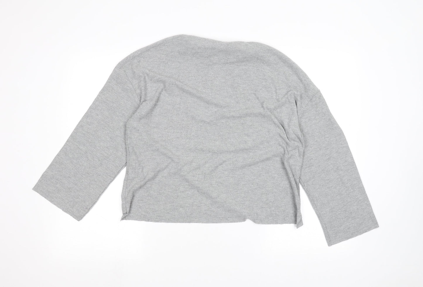 Womens UK Size 6 Topshop Grey Basic T-Shirt