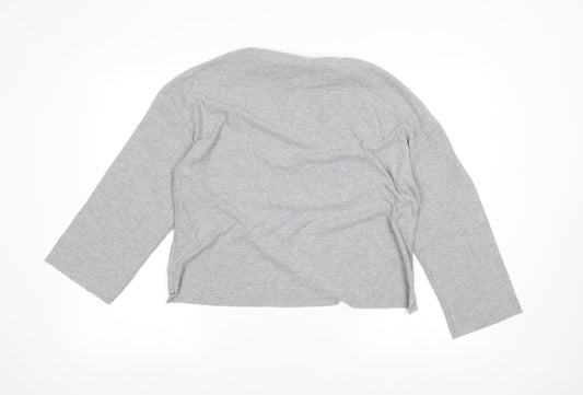 Womens UK Size 6 Topshop Grey Basic T-Shirt
