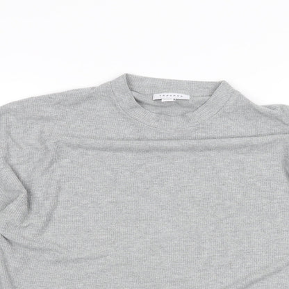 Womens UK Size 6 Topshop Grey Basic T-Shirt