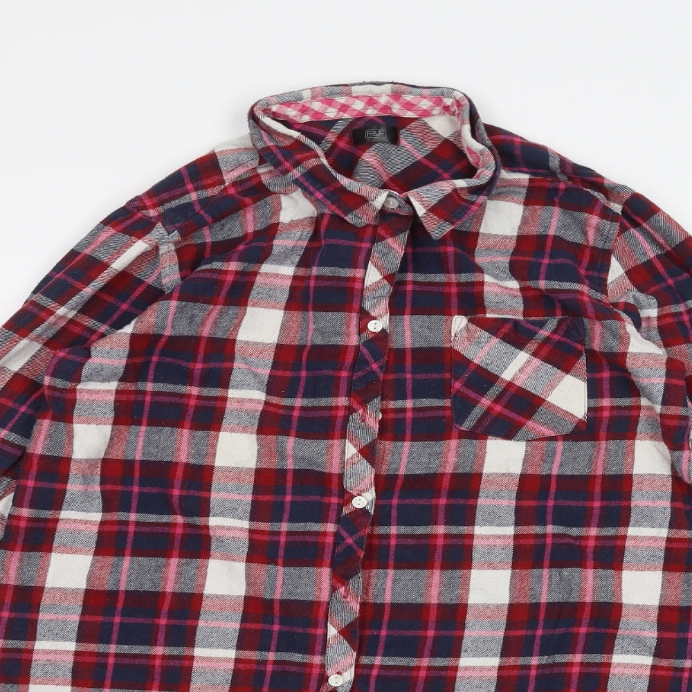 F&F Womens Red   Basic Button-Up Size 12