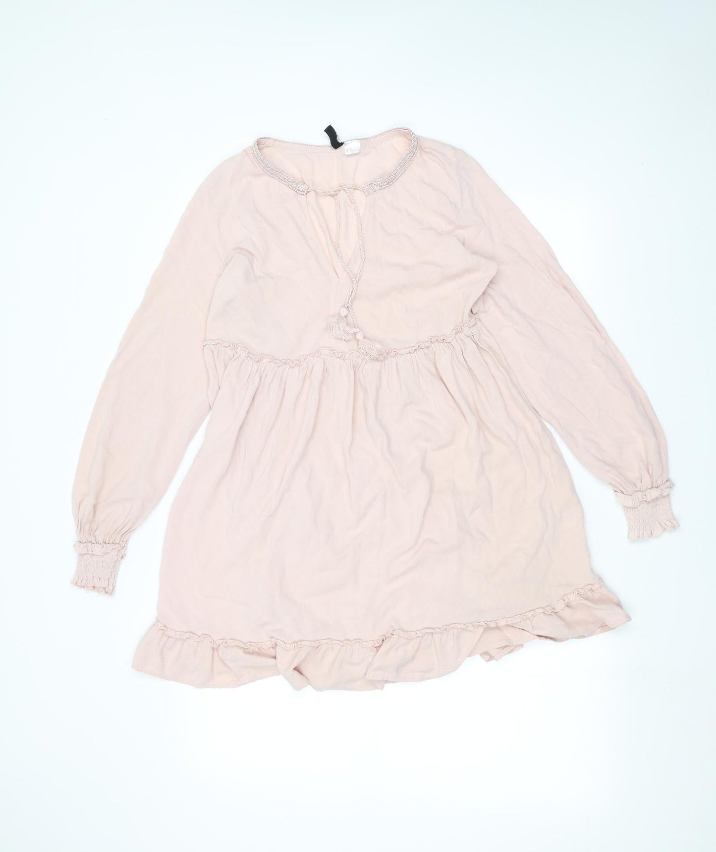 Womens UK Size M H&M Pink Basic Blouse