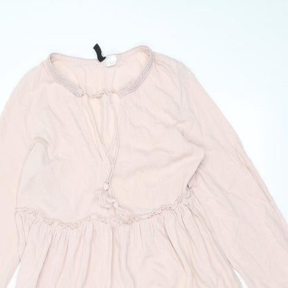 Womens UK Size M H&M Pink Basic Blouse