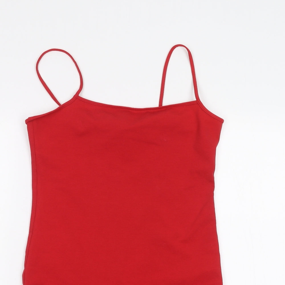 Womens UK Size M H&M Red Basic Blouse