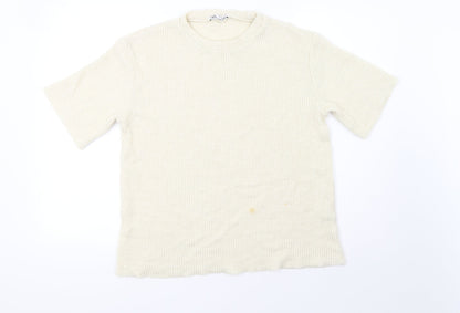 Zara Womens Beige   Pullover Sweatshirt Size M