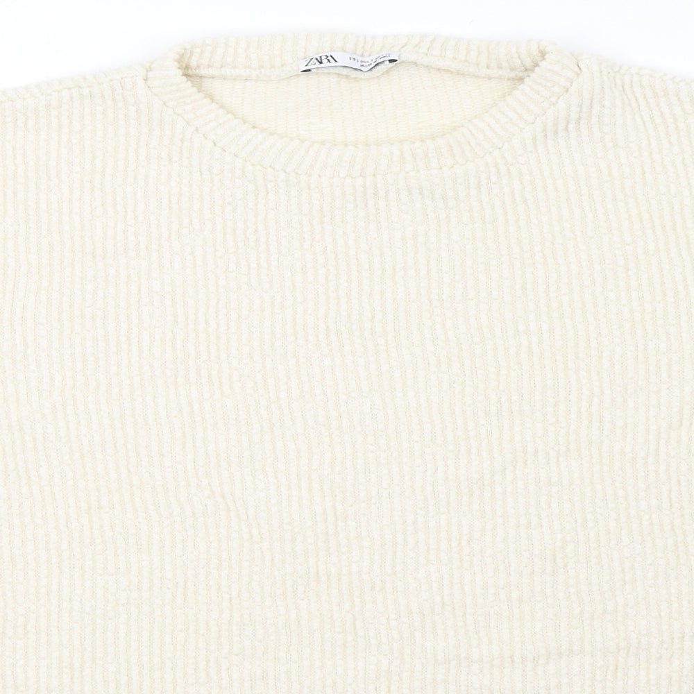 Zara Womens Beige   Pullover Sweatshirt Size M