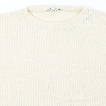 Zara Womens Beige   Pullover Sweatshirt Size M