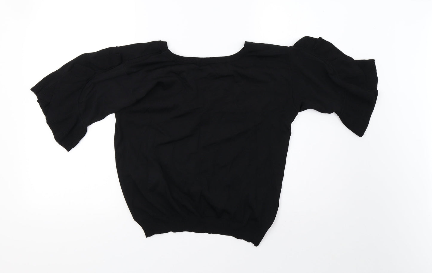 Womens UK Size 12 NEXT Black Cropped T-Shirt