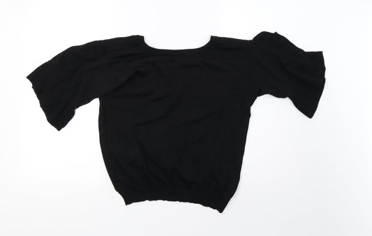 Womens UK Size 12 NEXT Black Cropped T-Shirt
