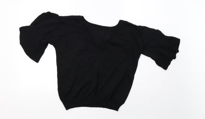 Womens UK Size 12 NEXT Black Cropped T-Shirt