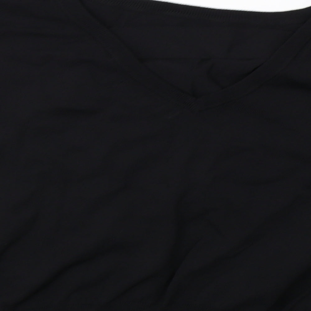 Womens UK Size 12 NEXT Black Cropped T-Shirt