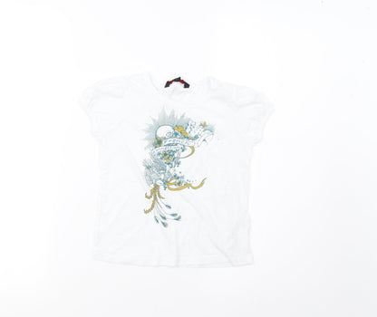 French Connection Girls White   Basic T-Shirt Size 6 Years