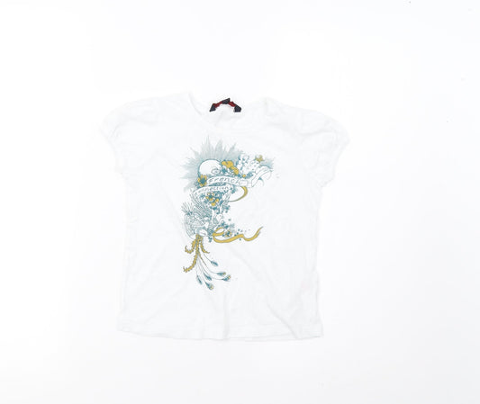 French Connection Girls White   Basic T-Shirt Size 6 Years