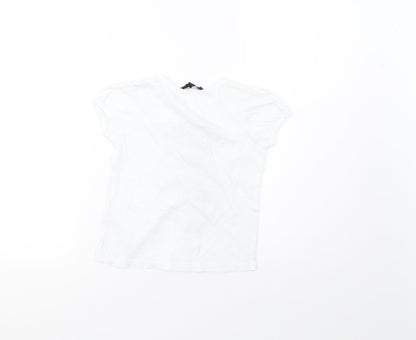 French Connection Girls White   Basic T-Shirt Size 6 Years