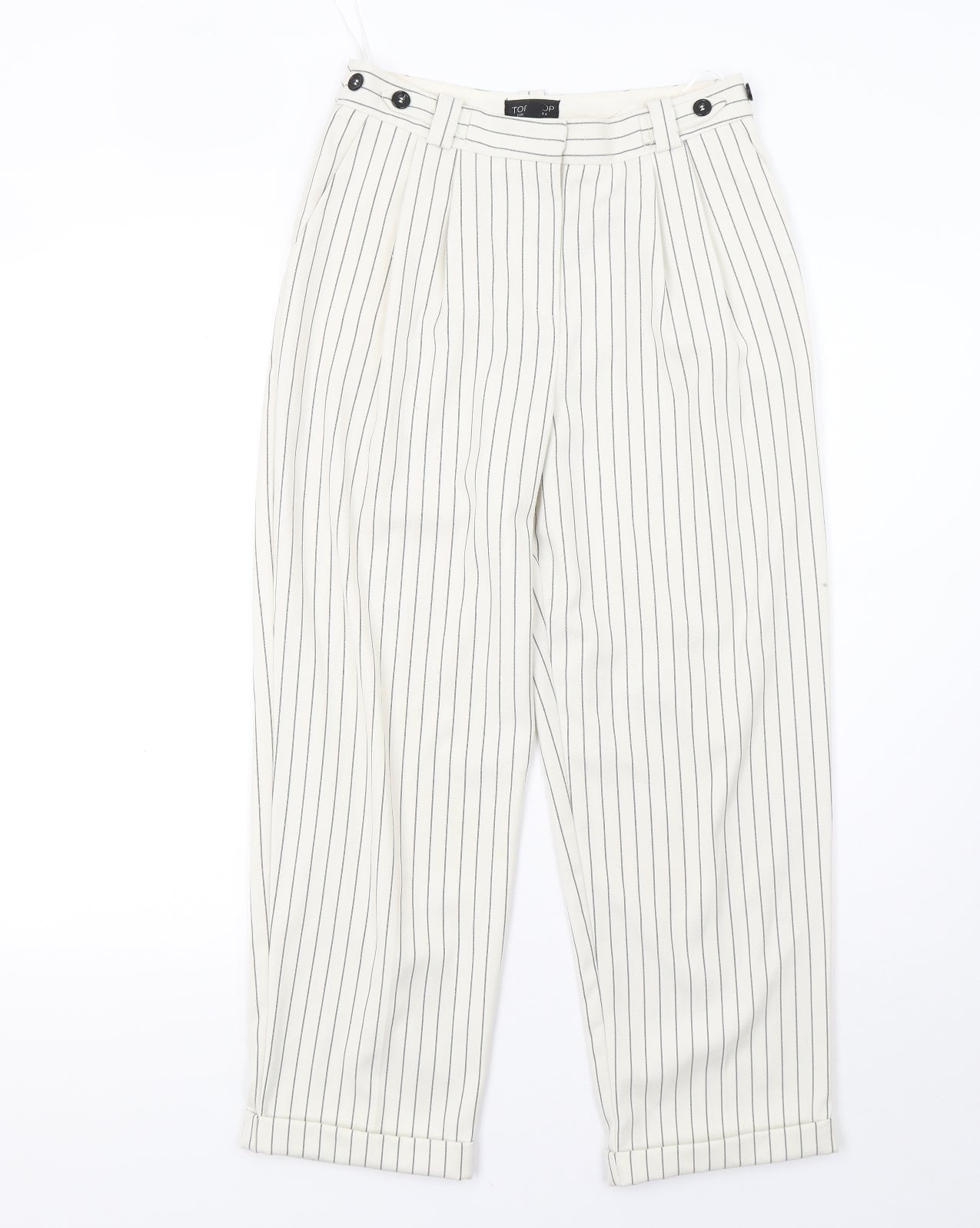 Womens UK Size 6 Topshop Regular Fit  White Trousers